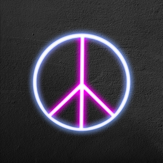 Peace Symbol - Neon Light