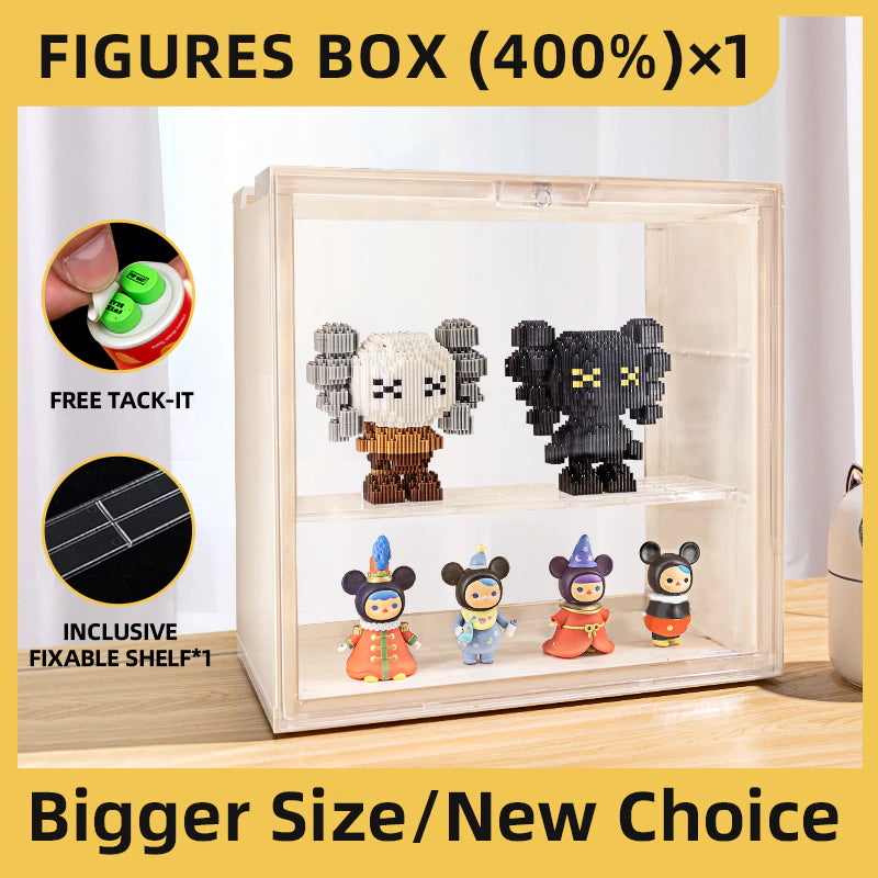 LED Dustproof Clear Display Case Storage Showcase for Blind Box Toy