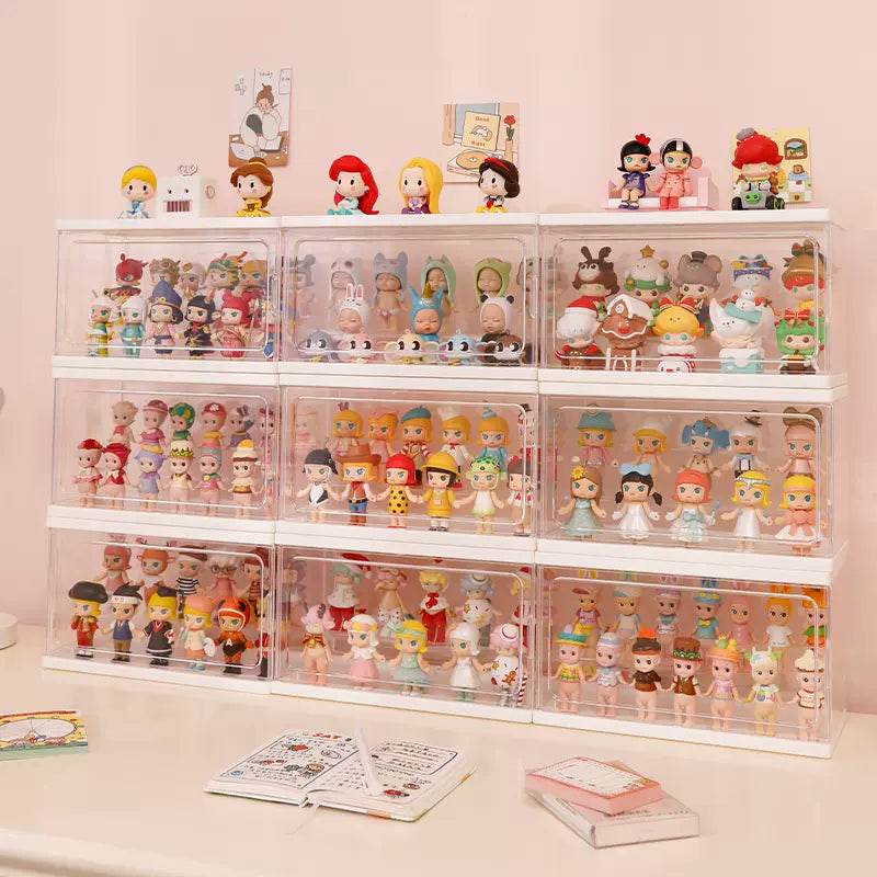 LED Dustproof Clear Display Case Storage Showcase for Blind Box Toy
