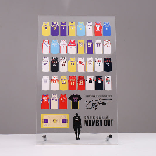 Kobe's 36 career jersey memorabilia album no. 24 poster with James Curry basketball hand