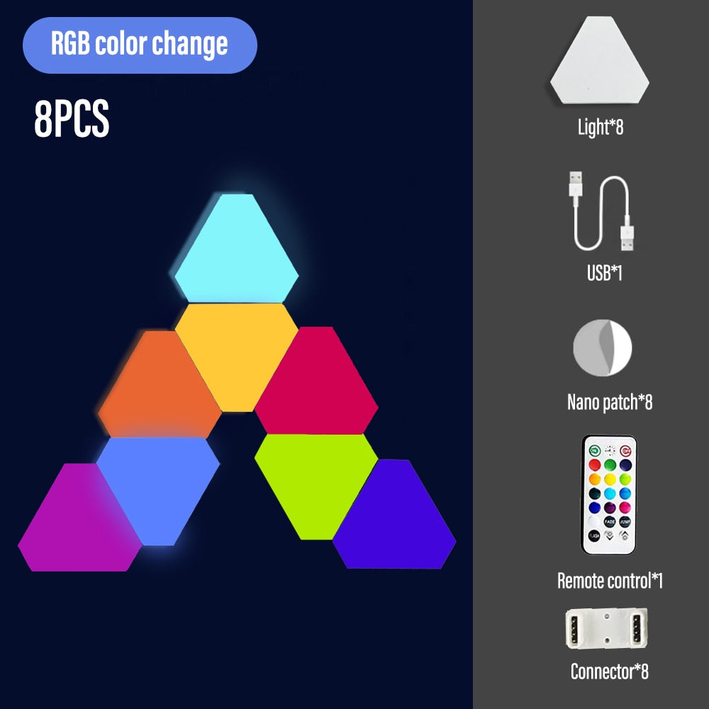 LED Triangle Wall Light USB Touch Light