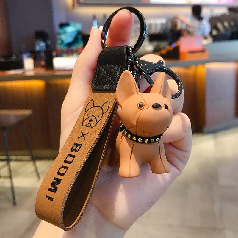 Punk French Bulldog Keychain