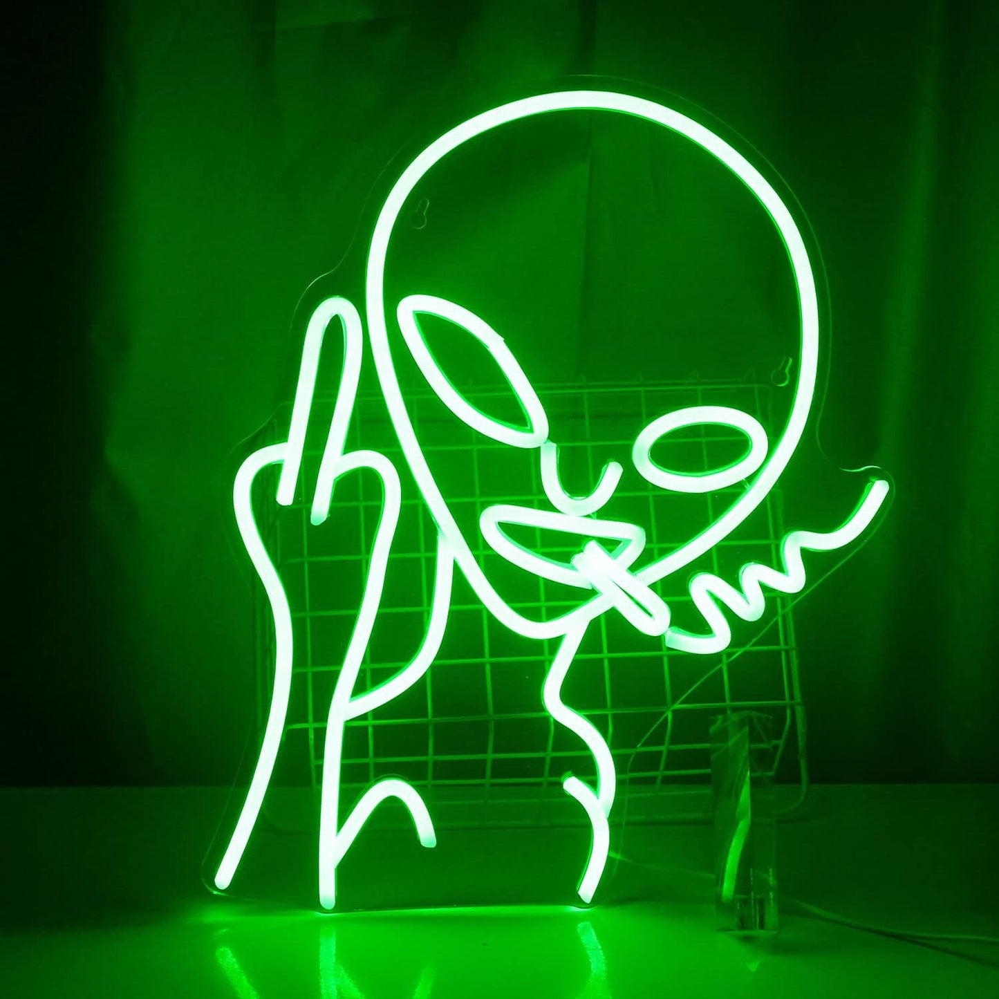 LED Middle Finger Alien Neon