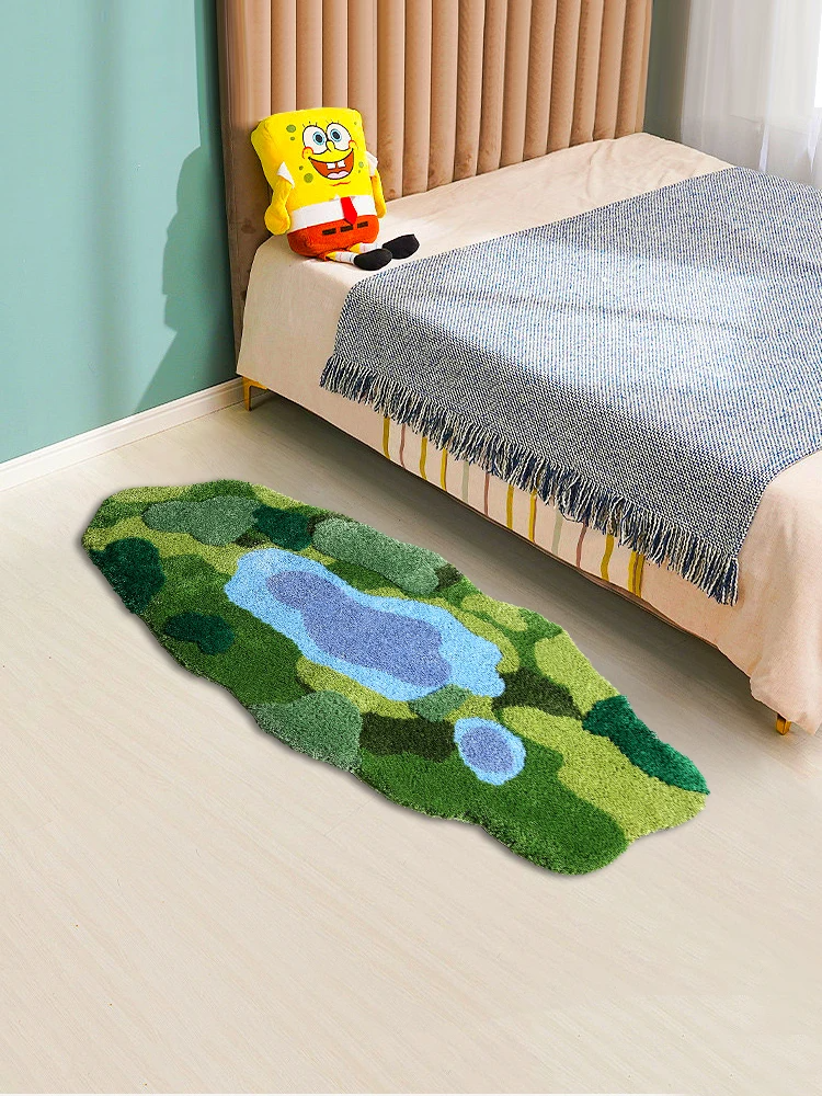 3D Moss Handmade Tufted Area Rug for Living Room Green Moss Carpet