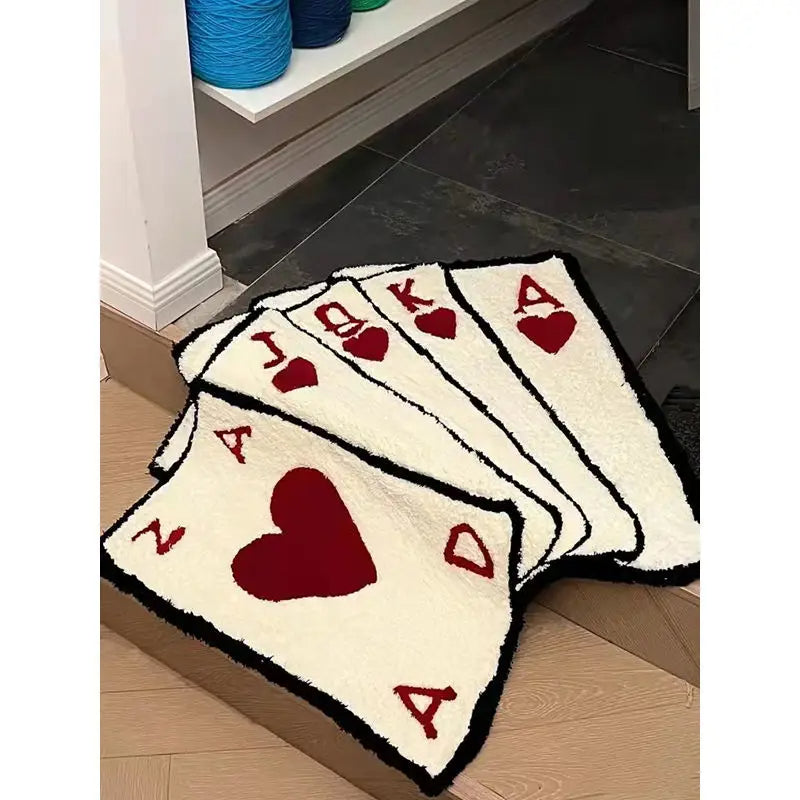 Poker Home Soft Fur Rugs Children Girl Play Poker Bedroom Living Room Floor Mat Doormat Decor