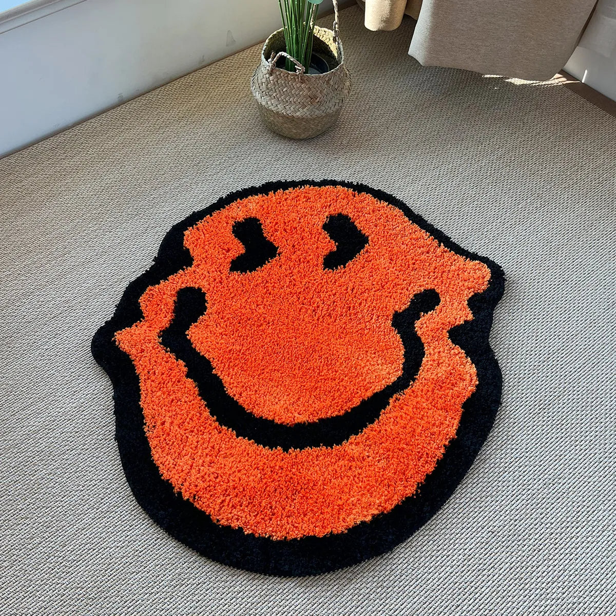 Twisted Smiling Plush Carpet Rug Purely Handmade Soft Suitable for Room Decor Fluffy Carpets Bedroom Bathroom