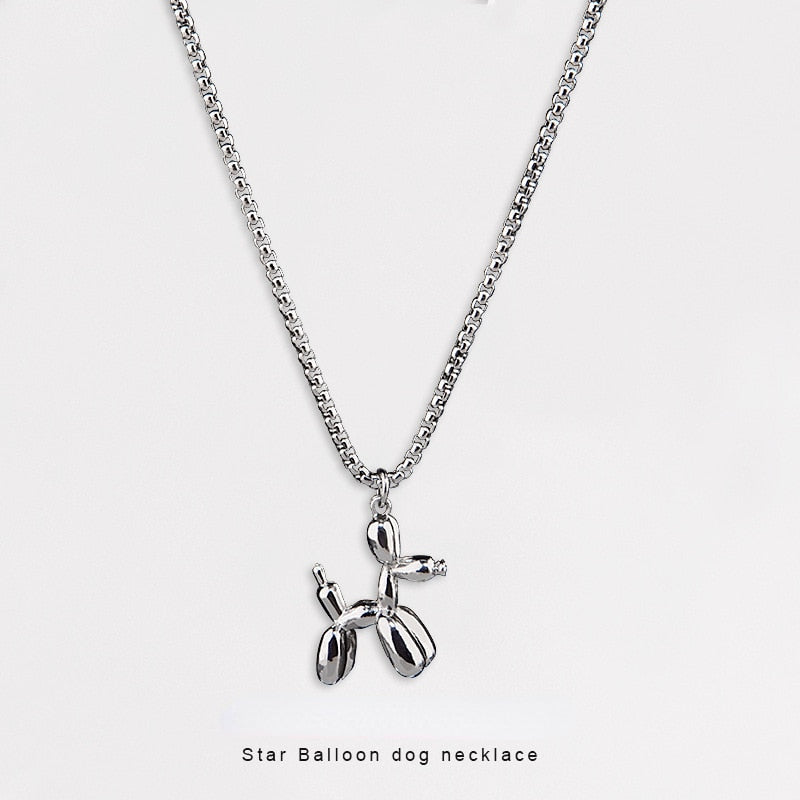 Balloon Dog Titanium Steel Necklace