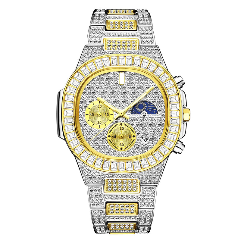 Full Diamond Multi-Functional Watch