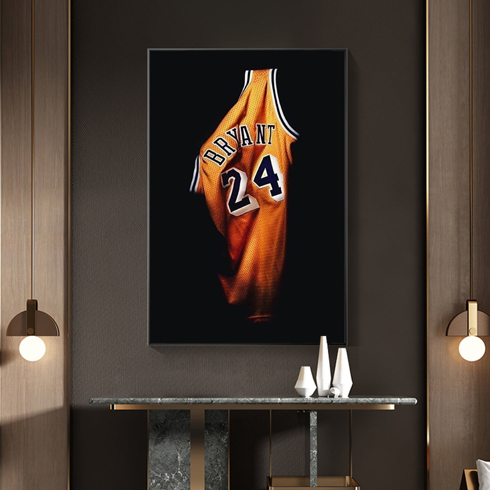 Hall of Fame Kobe Bryant Jersey Wall Art Canvas Painting Black Mamba Spirit Canvas Art Posters for Fans Home Decoration Gifts