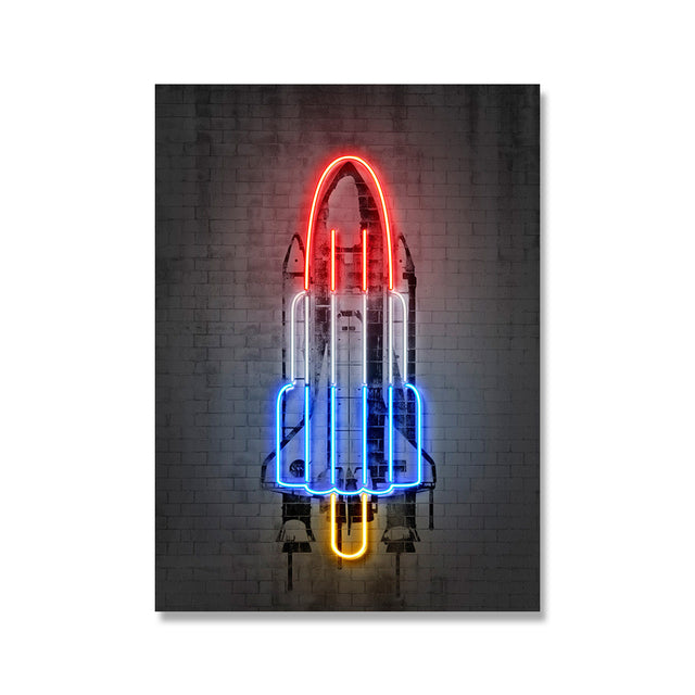 Neon Art Poster Fashion Graffiti Music Movie Basketball Star Canvas Painting Animal Pictures