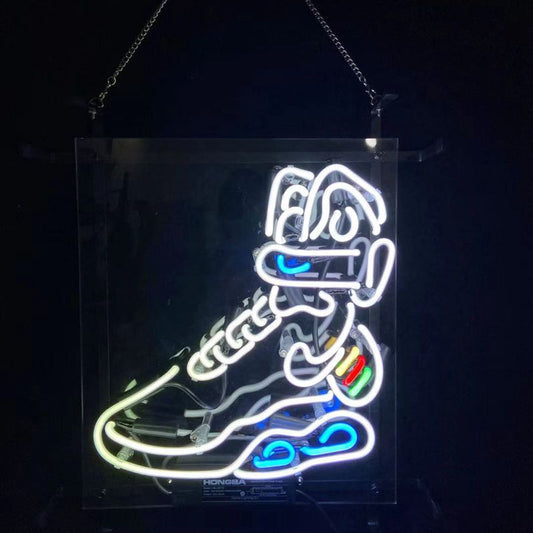 Tide Cartoon Mag Sneaker Modeling Led Neon Glass Decorative Living Room Night Light Decorative Lighting Can Be Hung Wall Lamp