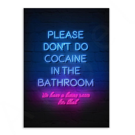 Neon Wall Art Poster Canvas Painting Please Don&#39;t Do In The Bathroom Quote Minimalism Picture For Living Room Home Decoration