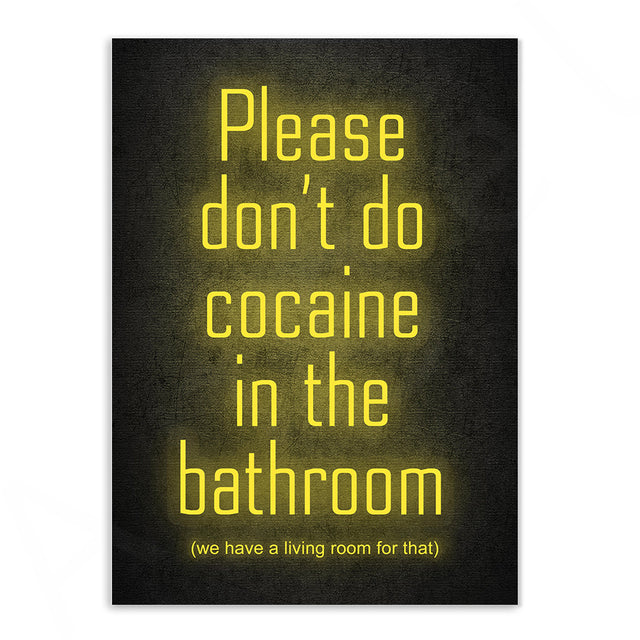 Neon Wall Art Poster Canvas Painting Please Don&#39;t Do In The Bathroom Quote Minimalism Picture For Living Room Home Decoration